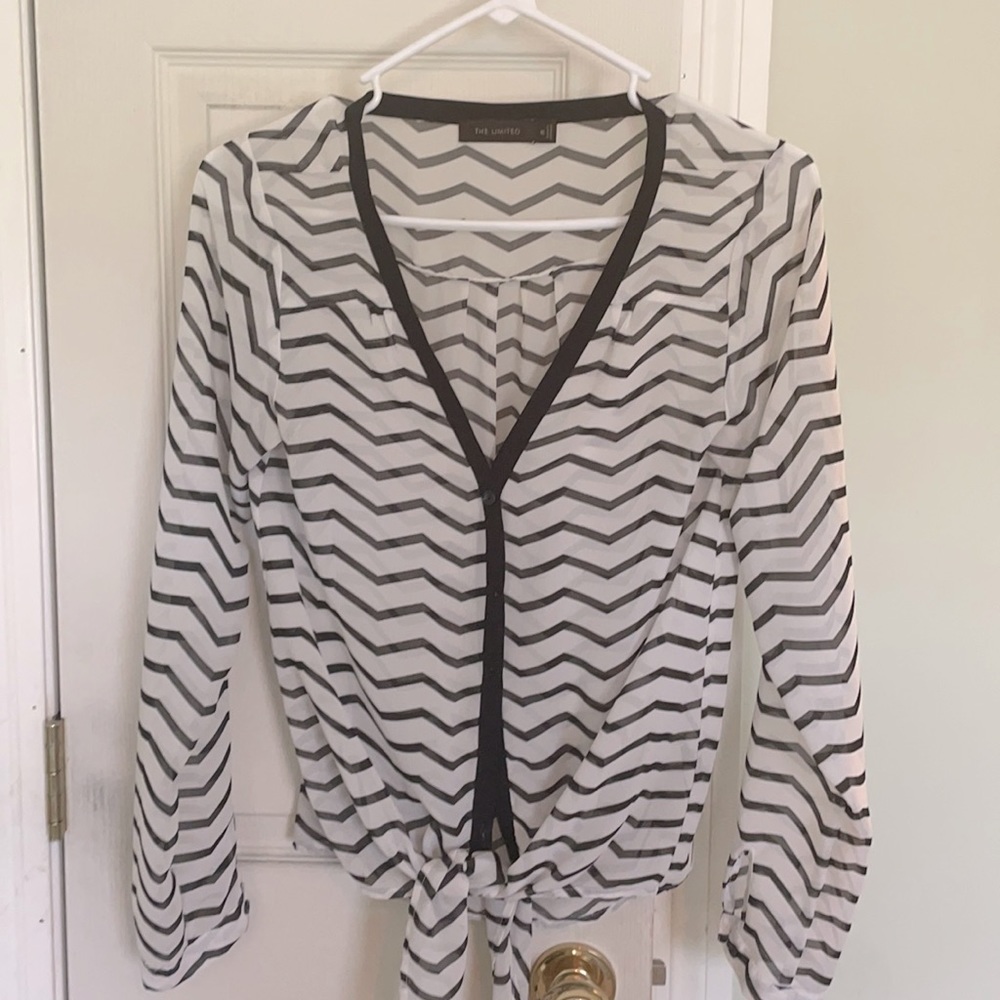The Limited sheer chevron top